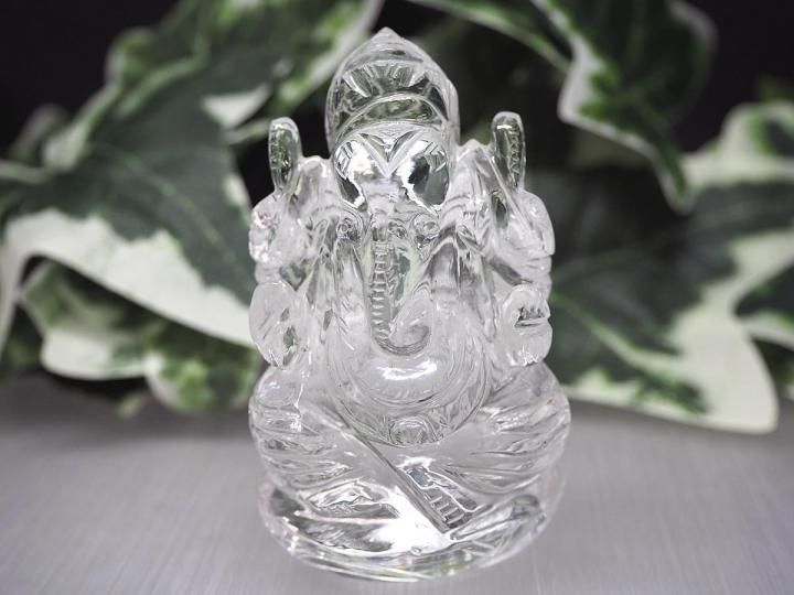 超レア✴︎両面ガネーシャ像　ヒマラヤ水晶　手彫り　一点物 ヒマラヤ水晶ガネーシャ置物 手彫り