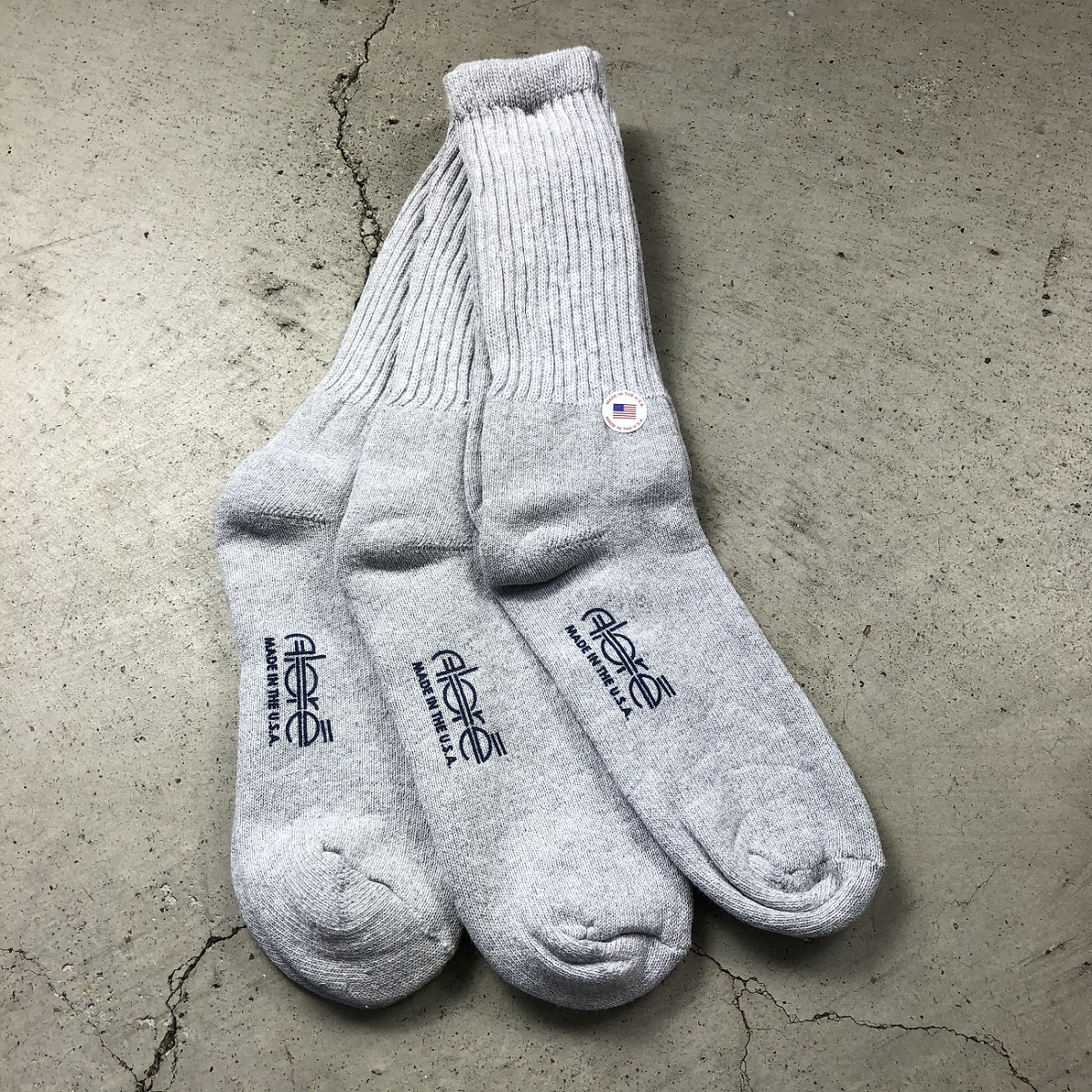 Alore/アローレ】 Made in U.S.A. 3pcs crew socks [2カラー×2サイズ]