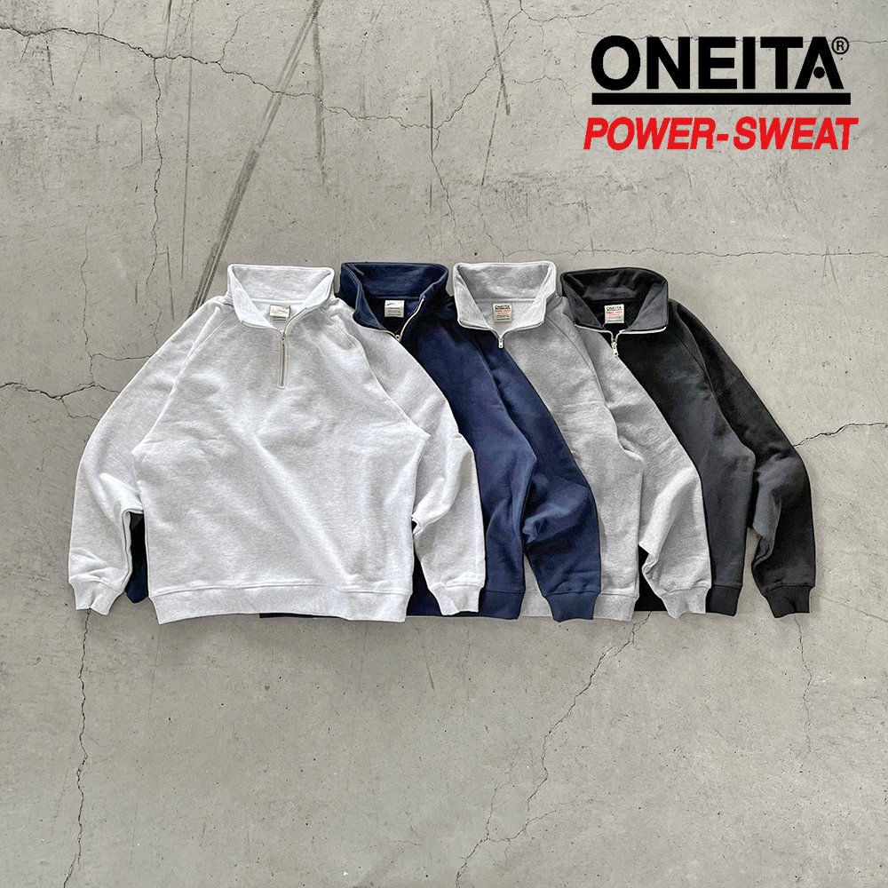 ONEITA POWER-SWEAT/オニータ パワースウェット】 Halfzip sweatshirt