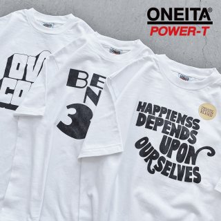 【ONEITA POWER-T/オニータ パワーティー】 Black Print 1 Tee (Organic Cotton Blend)