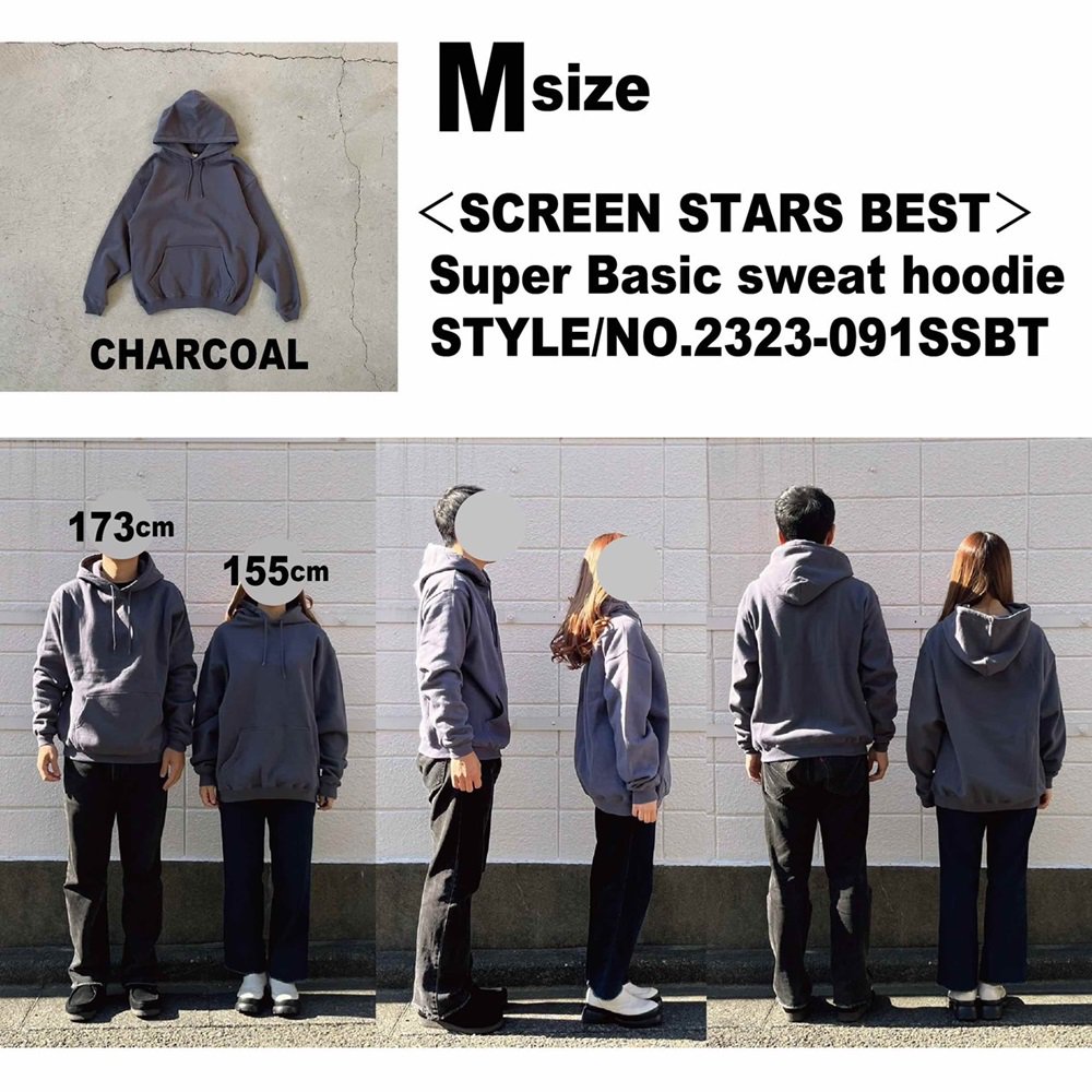 SCREEN STARS BEST/スクリーンスターズ ベスト】 Faded blk sweat hoodie