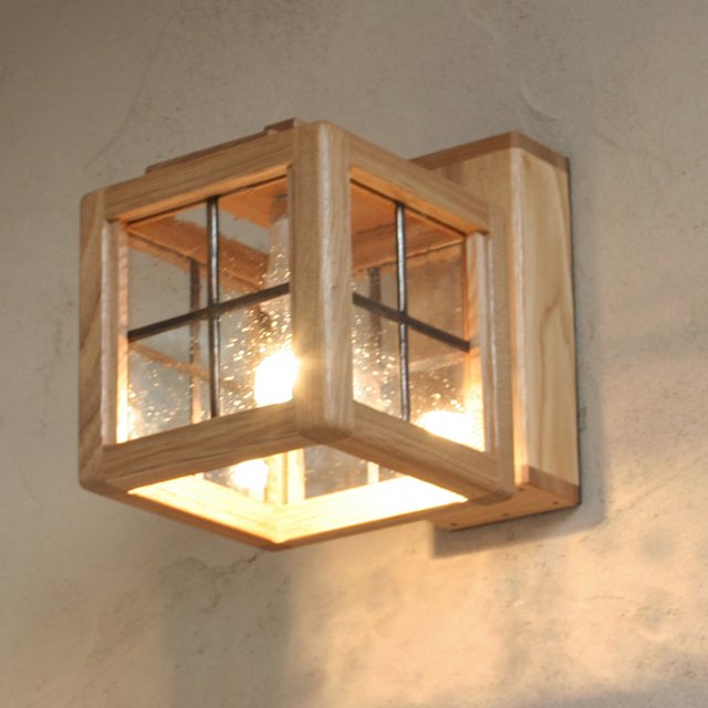 玄関灯 ブラケットライト ブラケット照明 Houzeステンドブラケット 軒下用 おしゃれな木製壁掛け照明