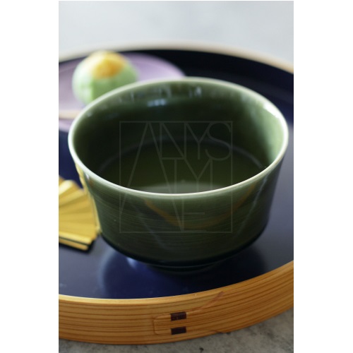 【美濃焼】高台マルチ茶碗/深緑
