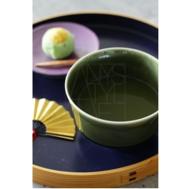 【在庫限りSALE】高台マルチ茶碗/深緑