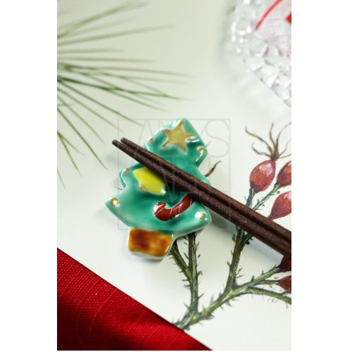 【清水焼】お箸置き/クリスマスツリー