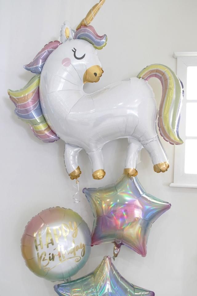 バルーン】グリッターパステルユニコーンバースデーブーケ