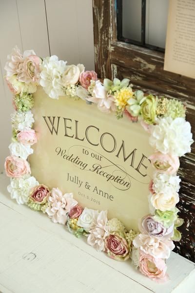 結婚祝 フラワーボード（クリアー＆ホワイトフラワー