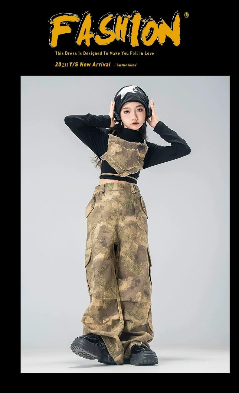 ヒップホップ ダンス衣装 セットアップ ガールズ 男の子 迷彩