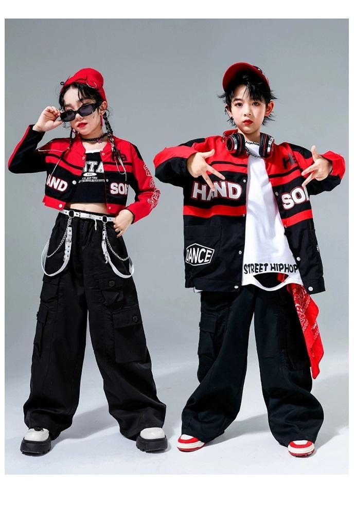 楽天市場】赤 ベスト キッズ ダンス衣装 ヒップホップ 上下
