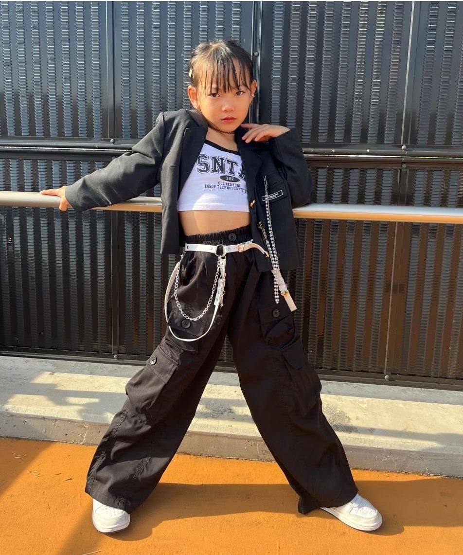 ダンス衣装 黒 ガールズ ヒップホップ 衣装 K-POP 韓国 ジャズ