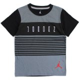 【JORDAN】AJ11ロゴ ボーダー Tシャツ (96-122cm) GY/BK