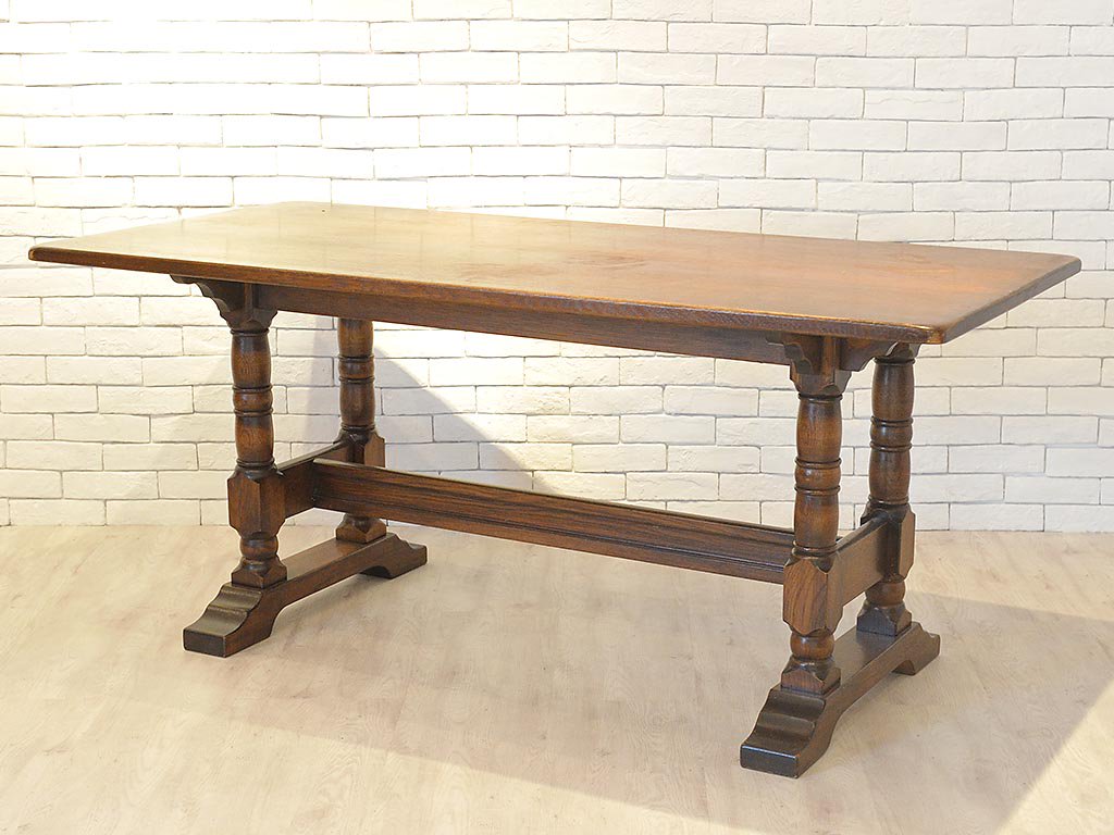 フランスアンティーク木製テーブル デスク カフェ机 ダイニング(82-114 