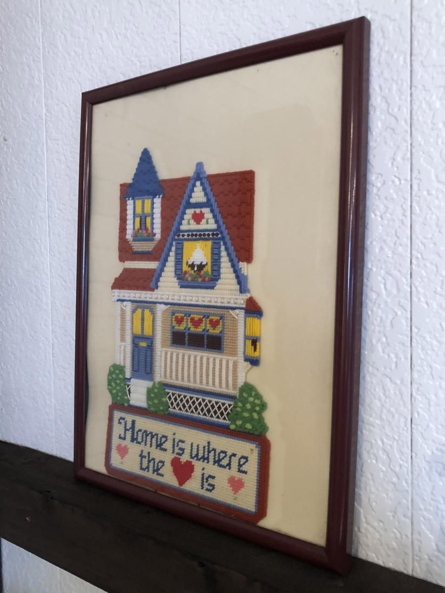 アンティーク パピヨン＆フランス菊 色糸手刺繍 カフェカーテン