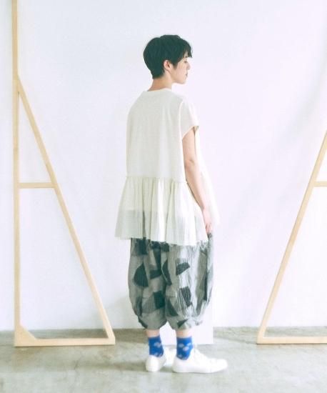 tumugu: 綿麻幾何学柄ジャガード パンツ - tumugi