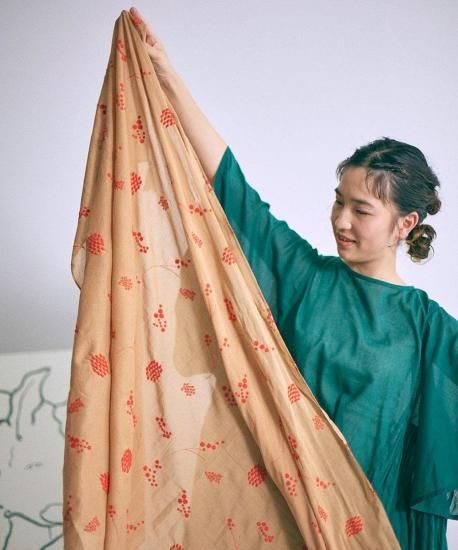 tumugu:カディコットン刺繍 ストール - tumugi