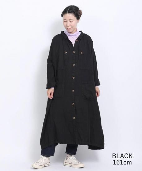 ■新品・未使用■tumugu: ツムグ ソリトリネンコート　ブラック 楽天市場】【SALE 30%OFF】【tumugu ツムグ】 ソリトリネン