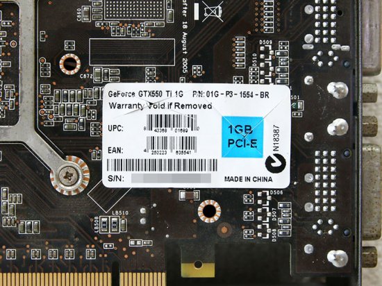 EVGA GeForce GTX 550 Ti 1GB m HDMI/DVI *2 PCI Express x16  01G-P3-1554-BR【中古】 - プリンター、サーバー、セキュリティは「アールデバイス」