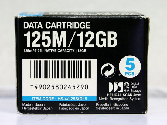 DDS-125S 4mmデータテープ125m 12 24GB(DDS3)