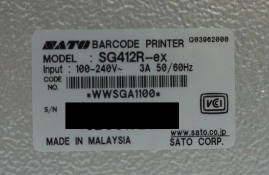 SATO SG412R-ex スキャントロニクス ラベルプリンター カッターユニット付 USB/LAN/パラレル/RS-232C標準対応【中古】 -  プリンター、サーバー、セキュリティは「アールデバイス」