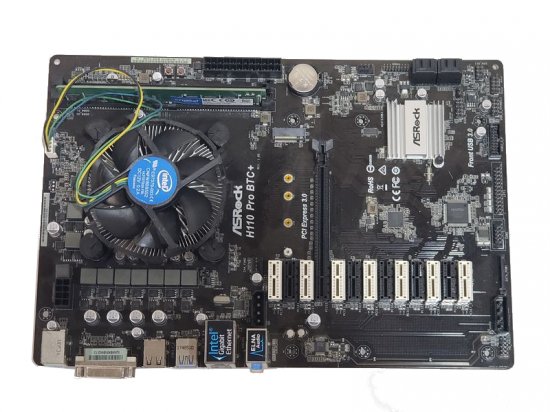 H110 Pro BTC+ ASRock マイニング向けマザー Core i3-7100/メモリ4GB搭載 Intel  H110/DDR4/LGA1151【中古マザーボード】 - プリンター、サーバー、セキュリティは「アールデバイス」