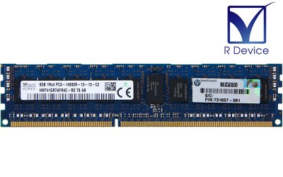 731657-081 Hewlett-Packard Company 8GB DDR3-1866 PC3-14900R ECC Registered  1.5V 240-Pin【中古】 - プリンター、サーバー、セキュリティは「アールデバイス」