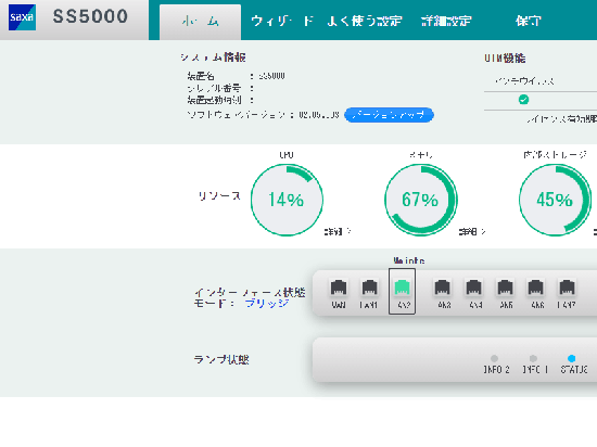 SS5000 Std SAXA UTM Version 02.05.003 ライセンス有効期限 SS5000 Std SAXA UTM Version 02.05.003 ライセンス有効期限