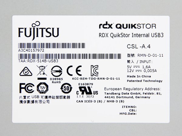 A3C40157972 富士通 内蔵データカートリッジ ドライブユニット