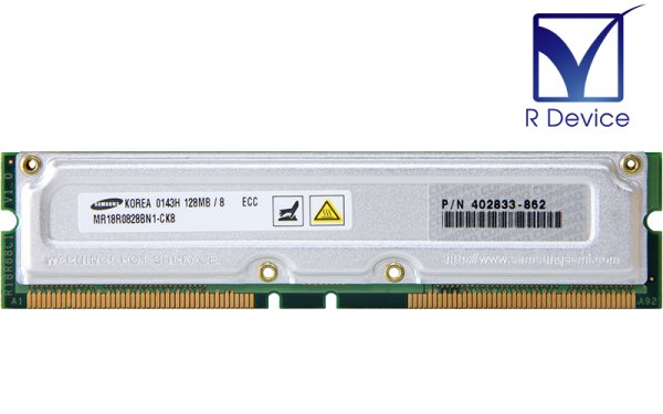 402833-862 Compaq 128MB PC-800 ECC RDRAM RIMM Samsung MR18R0828BN1-CK8ť