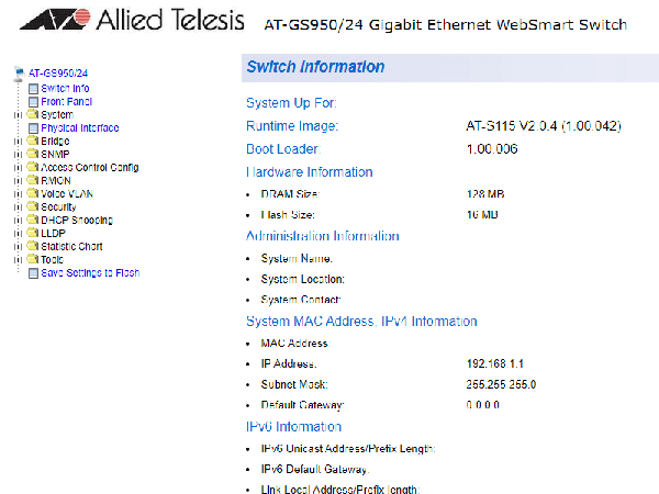 AT-GS950/24 Allied Telesis ギガビットイーサネット スマートスイッチ 24ポート AT-S115 V2.0.4  初期化済【中古】 - プリンター、サーバー、セキュリティは「アールデバイス」