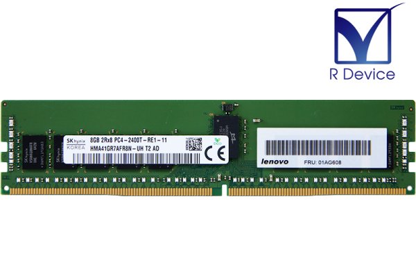01AG608 Lenovo Corporation 8GB DDR4-2400T PC4-19200 ECC Registered 1.2V 288-Pin HMA41GR7AFR8N-UHš