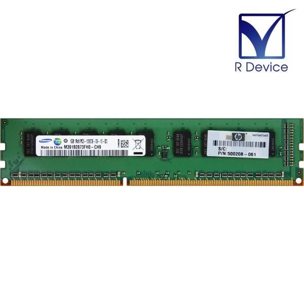 500208-061 HP 1.0GB DDR3-1333 PC3-10600E ECC Unbuffered 1.5V 240-Pin Samsung M391B2873FH0-CH9š