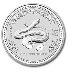 【未使用品】2001年／2005年　ヘビ／鶏　銀貨　1KG 2枚セット 未使用品】2001年／2005年 ヘビ／鶏 銀貨 1KG 2枚セット