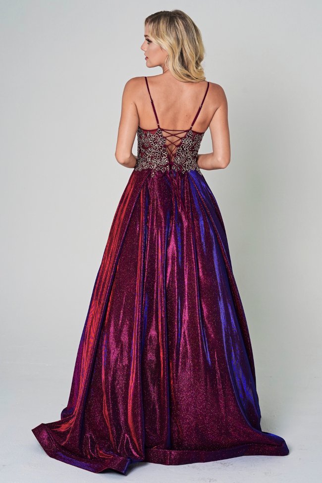 演奏会ドレスとステージドレスのAラインマゼンタ 赤紫色