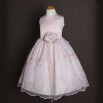 ピンク ブーケ刺繍/子供用/演奏会ドレス(ステージドレス) [KD220]