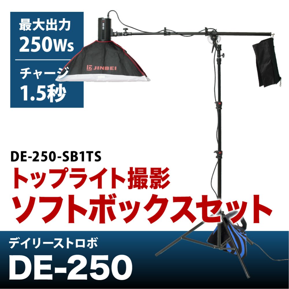 デイリーストロボ DE-250 トップライト撮影 ソフトボックスセット