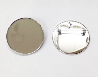 ペンダントブローチ 丸皿 40mm (5ヶ入) ロジウム【ネコポス可】
