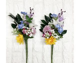 アーティフィシャルフラワー　ブーケ　花束　和風　グリーン系　仏花としても 仏花・シンプルモダン花束タイプ（アーティフィシャルフラワー