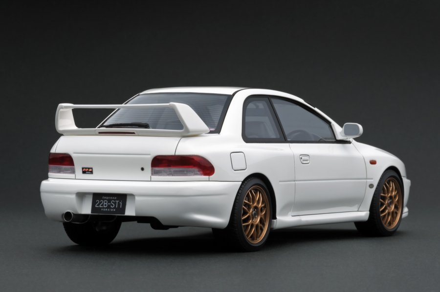 IG1635 1/18 SUBARU Impreza 22B-STi Version (GC8改) White - ig-model