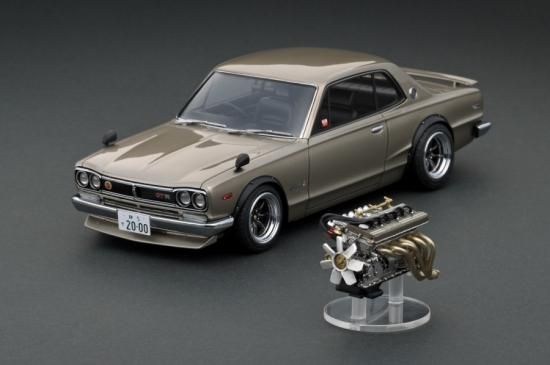 IG1768 1/18 Nissan Skyline 2000 GT-R (KPGC10) Silver With Engine 