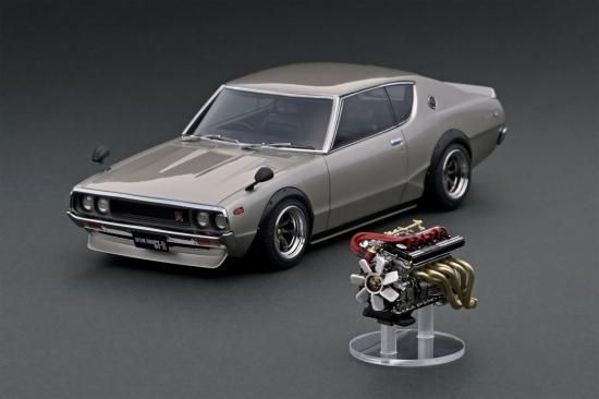 IG1847 1/18 Nissan Skyline 2000 GT-R (KPGC110) Silver With Engine 