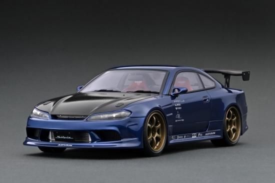 IG2006 1/18 VERTEX S15 Silvia Dark Blue With Engine - ig-model