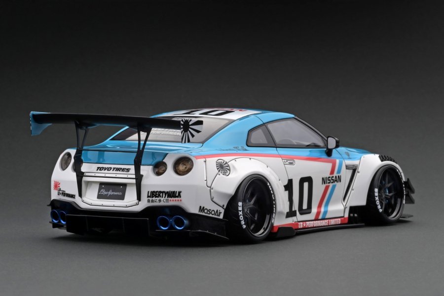 IG2555 1/43 LB-WORKS Nissan GT-R R35 type 2 White/Blue - ig-model