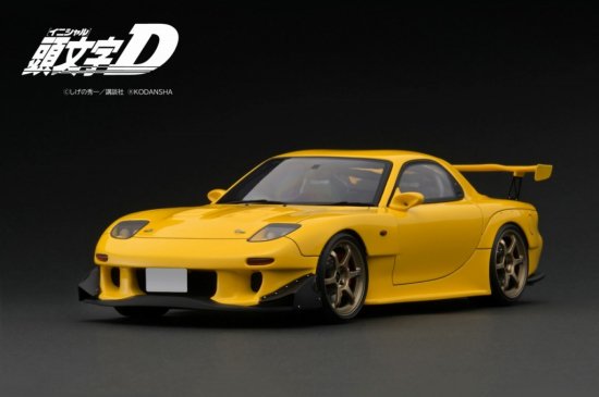 IG2868 1/18 INITIAL D Mazda RX-7 (FD3S) Yellow - ig-model