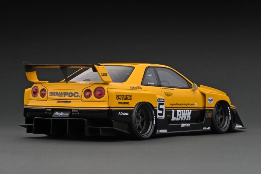 IG2702 1/18 LB-ER34 Super Silhouette SKYLINE Yellow/Black - ig