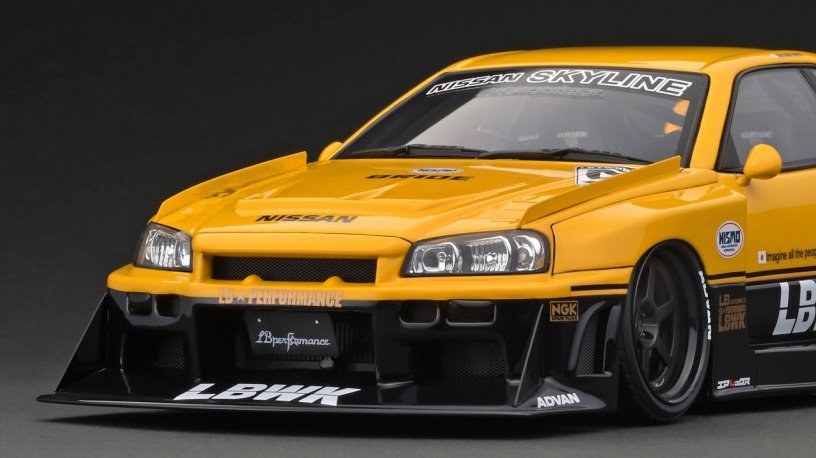 IG2702 1/18 LB-ER34 Super Silhouette SKYLINE Yellow/Black - ig-model