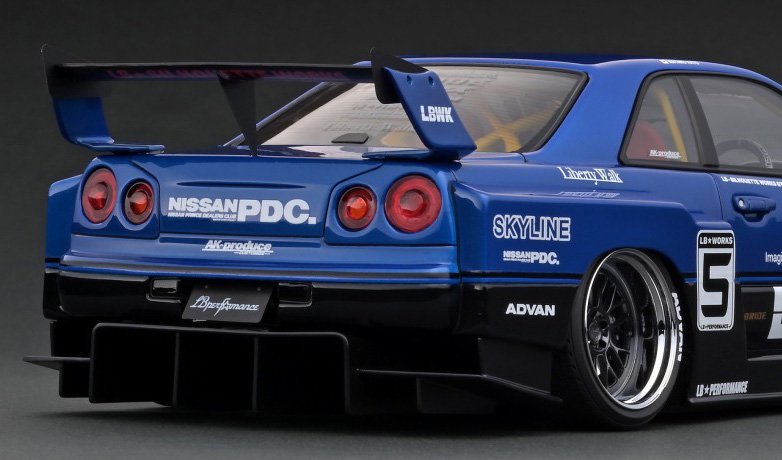 IG2705 1/18 LB-ER34 Super Silhouette SKYLINE Blue/Black - ig-model