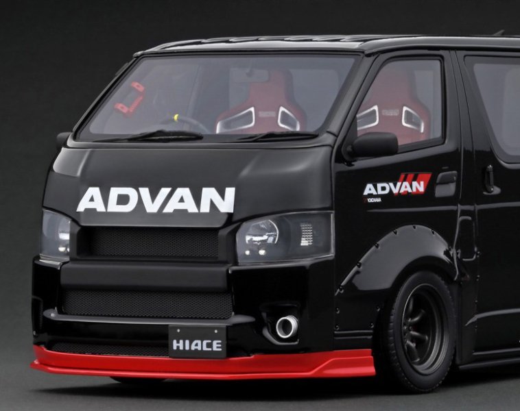 ☆1/18 T・S・D WORKS HIACE Black/Red IG2805 イグニッションモデル-