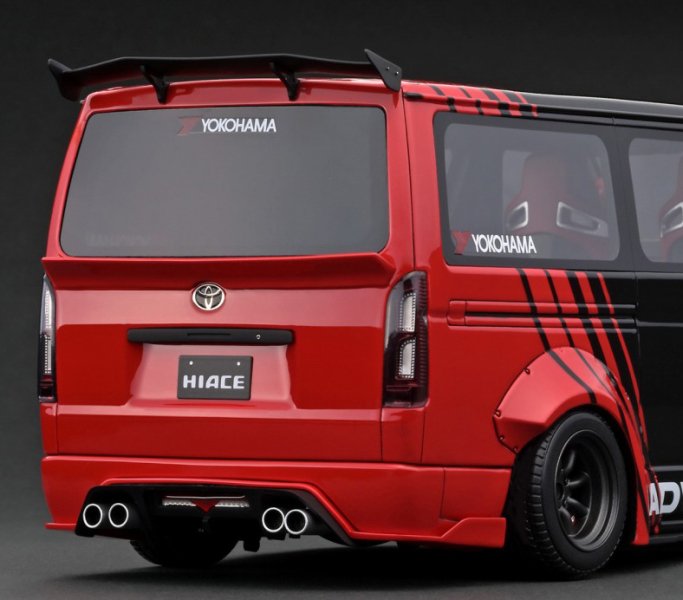 ☆1/18 T・S・D WORKS HIACE Black/Red IG2805 イグニッションモデル-