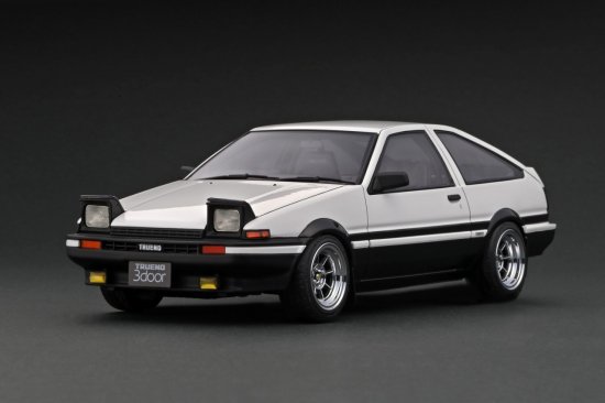 IG2791 1/18 Toyota Sprinter Trueno 3Dr GT Apex (AE86) White/Black - ig-model