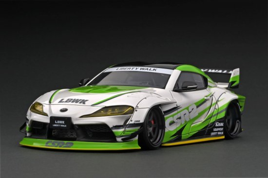 IG2655 1/18 LB-WORKS TOYOTA SUPRA (A90) White/Green - ig-model